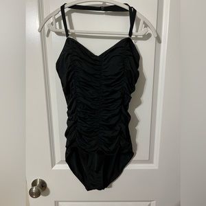 Plus-size one-piece black bathing suit